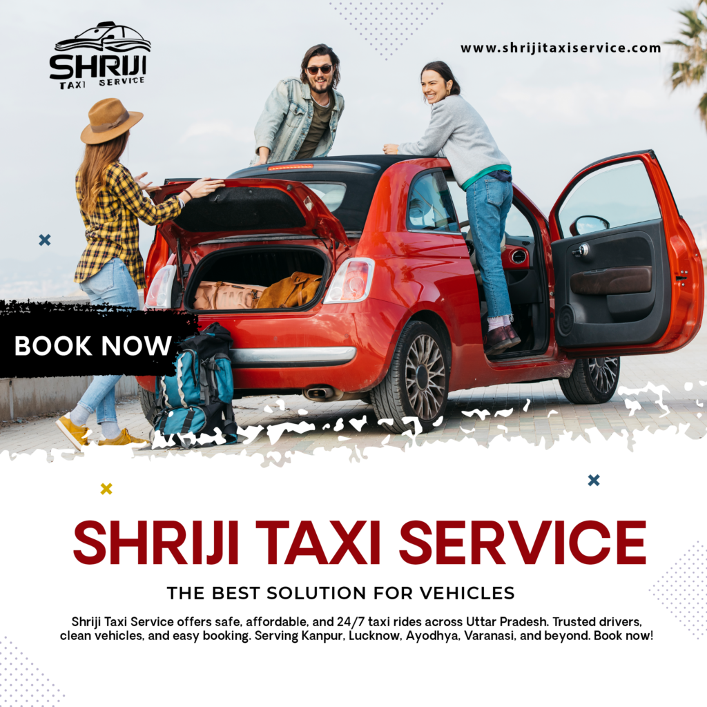 “Family enjoying safe one way taxi ride from Kanpur with Shriji Taxi Service”