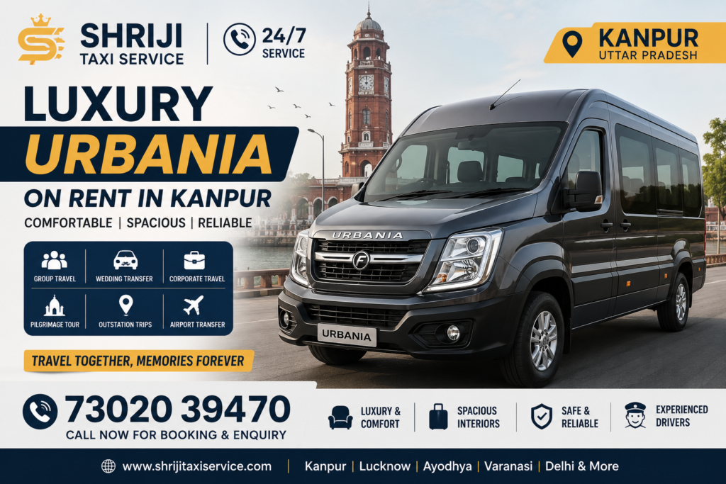 Urbania on rent in Kanpur by Shriji Taxi Service